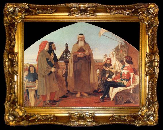 framed  Ford Madox Brown Wycliffe Reading his translation of the Bible to John of Gaunt, ta009-2